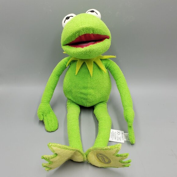 Disney Authentic Muppets Kermit the Frog Plush With Stamped Foot Genuine 18" - Picture 1 of 8
